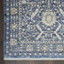 5' X 8' Blue And Cream Floral Non Skid Area Rug With Fringe