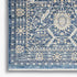 5' X 8' Blue And Cream Floral Non Skid Area Rug With Fringe