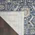 5' X 8' Blue And Cream Floral Non Skid Area Rug With Fringe