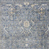 5' X 8' Blue And Cream Floral Non Skid Area Rug With Fringe