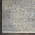 5' X 8' Blue Gray And Cream Floral Non Skid Area Rug With Fringe