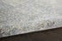 5' X 8' Blue Gray And Cream Floral Non Skid Area Rug With Fringe