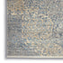 5' X 8' Blue Gray And Cream Floral Non Skid Area Rug With Fringe
