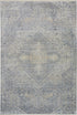 5' X 8' Blue Gray And Cream Floral Non Skid Area Rug With Fringe