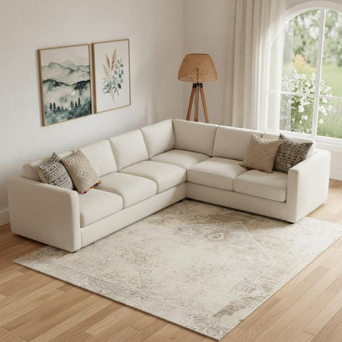 8' X 10' Beige Geometric Area Rug