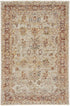 5' X 8' Ivory And Red Floral Distressed Area Rug