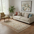 5' X 8' Ivory And Red Floral Distressed Area Rug