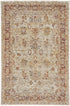 5' X 8' Ivory And Red Floral Distressed Area Rug