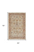 5' X 8' Ivory And Red Floral Distressed Area Rug