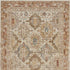 5' X 8' Ivory And Red Geometric Distressed Area Rug