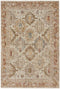 5' X 8' Ivory And Red Geometric Distressed Area Rug
