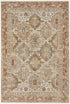 5' X 8' Ivory And Red Geometric Distressed Area Rug