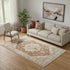 5' X 8' Ivory And Brown Floral Distressed Area Rug