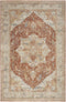 5' X 8' Ivory And Brown Floral Distressed Area Rug