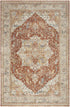 5' X 8' Ivory And Brown Floral Distressed Area Rug