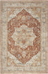 5' X 8' Ivory And Brown Floral Distressed Area Rug