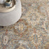 5' X 8' Beige Blue And Brown Geometric Distressed Area Rug
