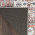 8' X 10' Ivory and Red Floral Distressed Non Skid Area Rug