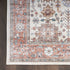 8' X 10' Ivory and Red Floral Distressed Non Skid Area Rug