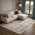 8' X 10' Ivory and Red Floral Distressed Non Skid Area Rug