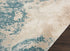 8' Teal and Ivory Abstract Non Skid Runner Rug