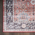 8' X 10' Black and Red Floral Distressed Non Skid Area Rug