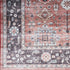 8' X 10' Black and Red Floral Distressed Non Skid Area Rug