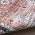 8' X 10' Black and Red Floral Distressed Non Skid Area Rug