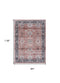 8' X 10' Black and Red Floral Distressed Non Skid Area Rug