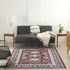 8' X 10' Beige Red And Gray Oriental Distressed Non Skid Area Rug