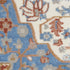 9' X 12' Ivory Tan and Blue Floral Medallion Non Skid Area Rug