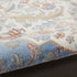 9' X 12' Ivory Tan and Blue Floral Medallion Non Skid Area Rug