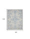 9' X 12' Ivory Blue and Gray Floral Non Skid Area Rug