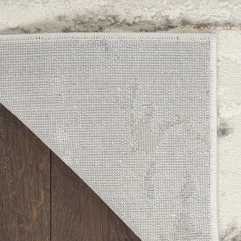 8' X 10' Ivory Black and Gray Abstract Non Skid Area Rug