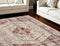 8' X 10' Ivory Red And Orange Floral Distressed Non Skid Area Rug