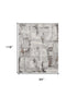 9' X 12' Ivory Black and Gray Abstract Non Skid Area Rug