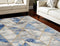 8' X 10' Ivory Blue and Gray Abstract Non Skid Area Rug