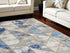 8' X 10' Ivory Blue and Gray Abstract Non Skid Area Rug