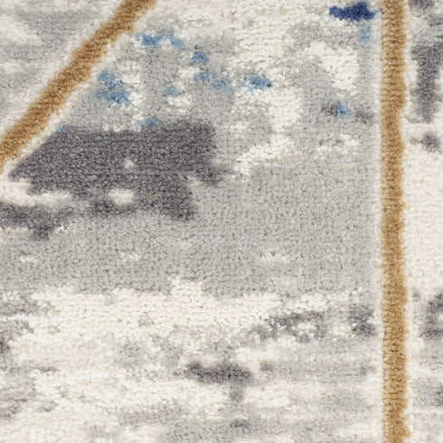 8' X 10' Ivory Blue and Gray Abstract Non Skid Area Rug