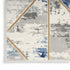 8' X 10' Ivory Blue and Gray Abstract Non Skid Area Rug