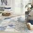 8' X 10' Ivory Blue and Gray Abstract Non Skid Area Rug