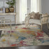 7' X 10' Ivory Abstract Power Loom Area Rug