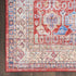 8' X 10' Ivory Red And Blue Floral Distressed Non Skid Area Rug