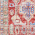 8' X 10' Ivory Red And Blue Floral Distressed Non Skid Area Rug