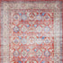 8' X 10' Ivory Red And Blue Floral Distressed Non Skid Area Rug