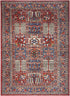 8' X 10' Ivory Red And Blue Oriental Distressed Non Skid Area Rug