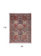 8' X 10' Ivory Red And Blue Oriental Distressed Non Skid Area Rug