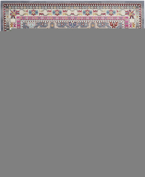 8' X 10' Ivory Pink And Gray Floral Distressed Non Skid Area Rug