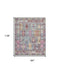 9' X 12' Ivory Gray And Red Floral Distressed Non Skid Area Rug