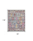 9' X 12' Ivory Gray And Red Floral Distressed Non Skid Area Rug